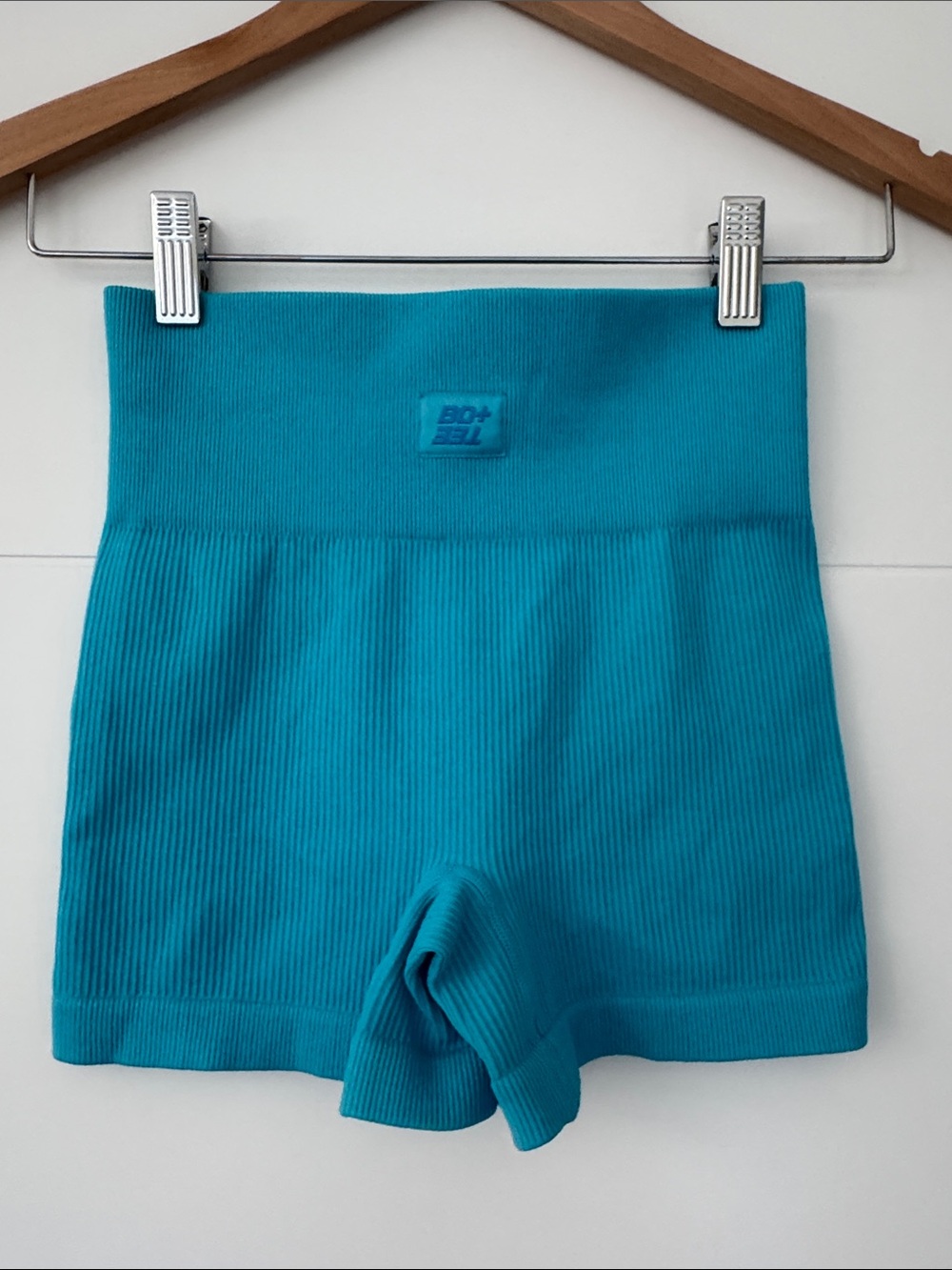 Bo + Tee Ribbed Biker Short Blue XS Like New